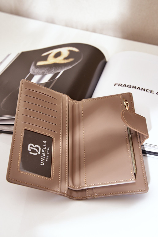 Moteriška piniginė iš ekologiškos odos tamsiai smėlio spalvos Kalinessa