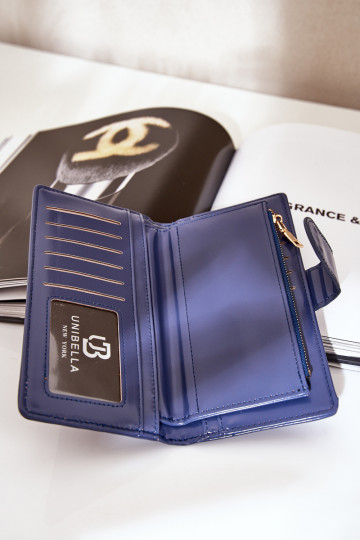 Moteriška piniginė iš ekologiškos odos tamsiai mėlynos spalvos Kalinessa 2