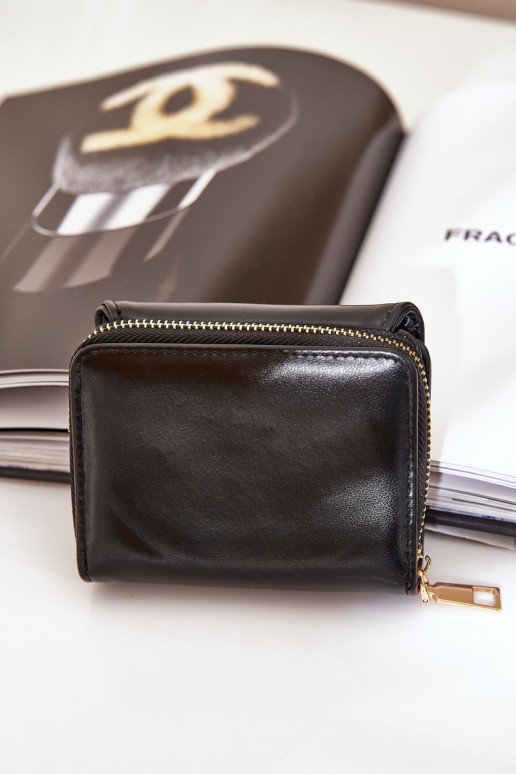 Moteriška piniginė ekologiška oda, juoda Congaia