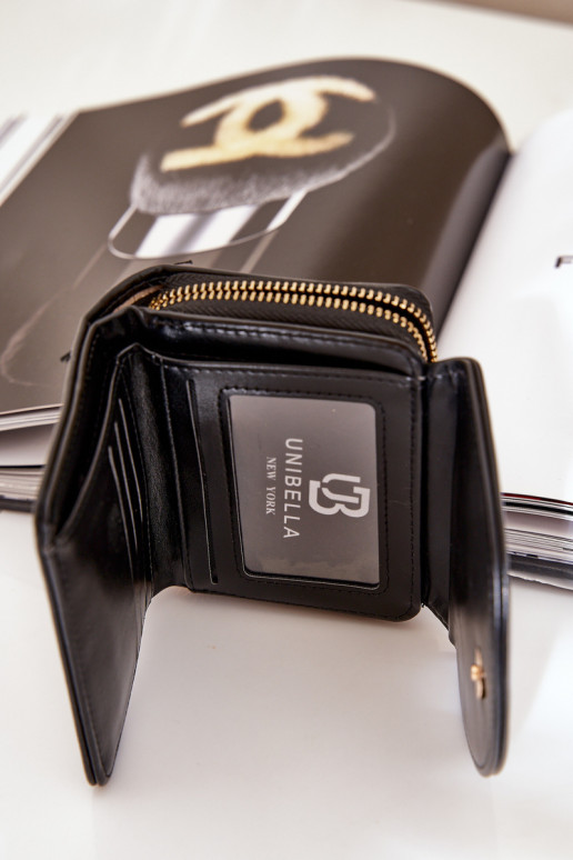 Moteriška piniginė ekologiška oda, juoda Congaia