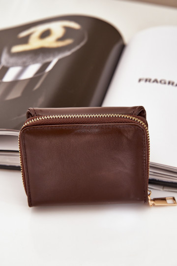 Moteriška piniginė ekologiška odinė šokoladinė Congaia