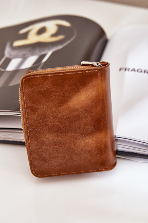 Lakinės odos moteriška piniginė Ruda Yathika