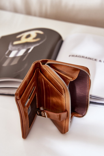 Lakinės odos moteriška piniginė Ruda Yathika 2