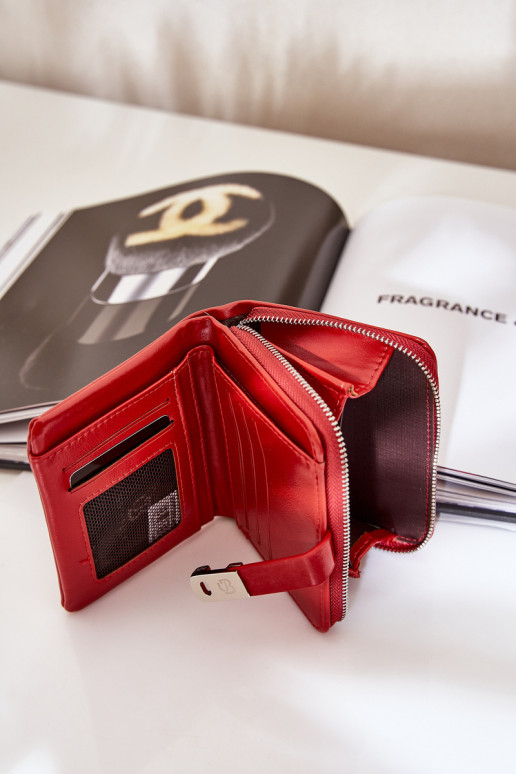 Lakinės odos moteriška piniginė Raudona Yathika