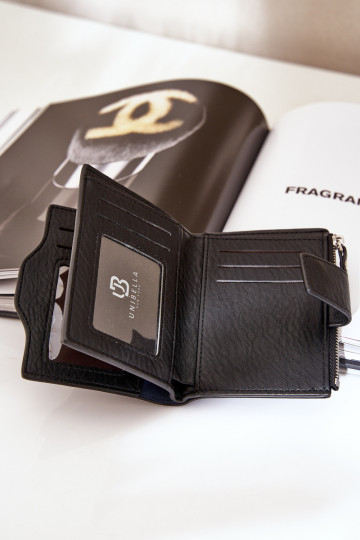 Moteriška piniginė, ekologiška oda, juoda Jezorea 2