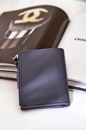 Moteriška ekologiška odinė piniginė tamsiai mėlyna Jezorea