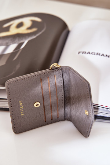 Kortelės dėklas su auksiniu raktų pakabuku Eco Leather Grey Iritinme 2