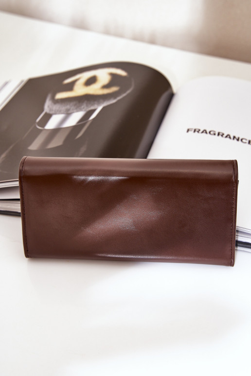 Eco Leather Smooth Moteriška Šokoladinė Erolia piniginė