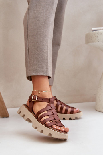 „Zazoo 3695“ moteriški odiniai sandalai, rudi