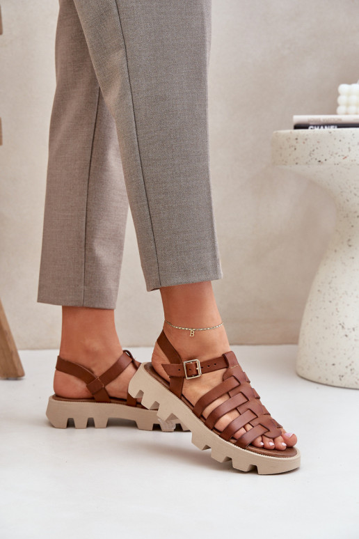 Zazoo 3695 Camel moteriški odiniai sandalai