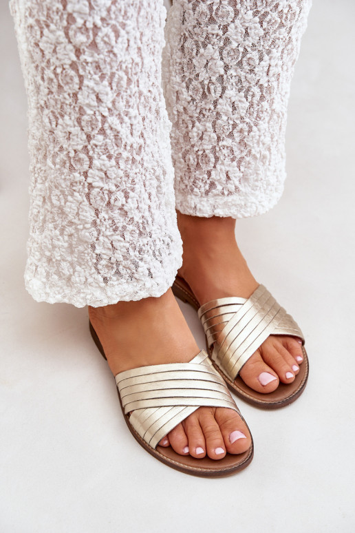 Odiniai moteriški „Lewski“ batai 3682 auksiniai