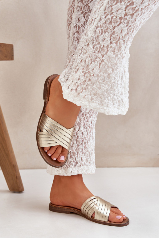 Odiniai moteriški „Lewski“ batai 3682 auksiniai