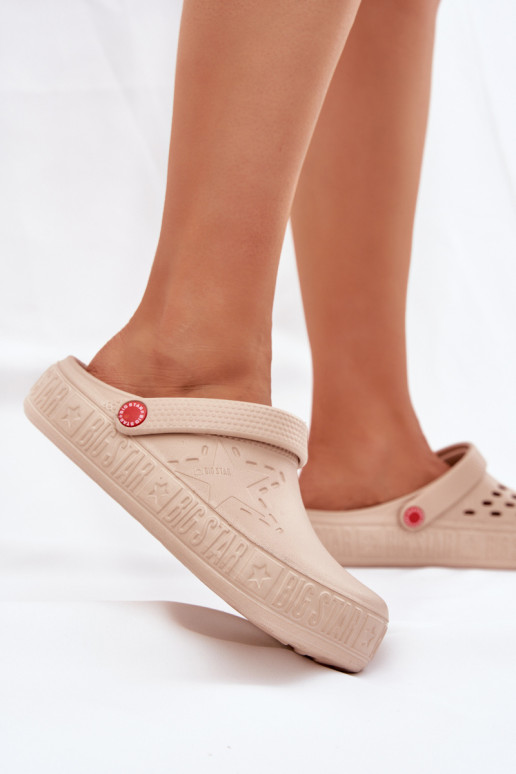 Moteriškos lengvos šlepetės Big Star II275012 smėlio spalvos