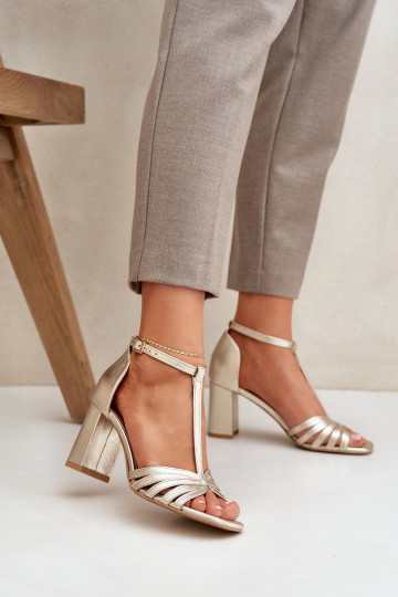 Laura Messi 2766 natūralios odos aukštakulniai sandalai