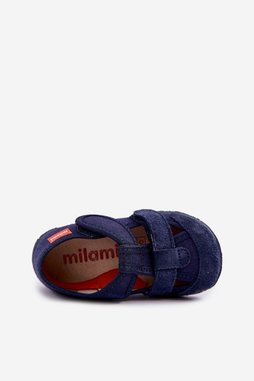 Milami vaikiškos Velcro šlepetės tamsiai mėlynos spalvos Reathiana