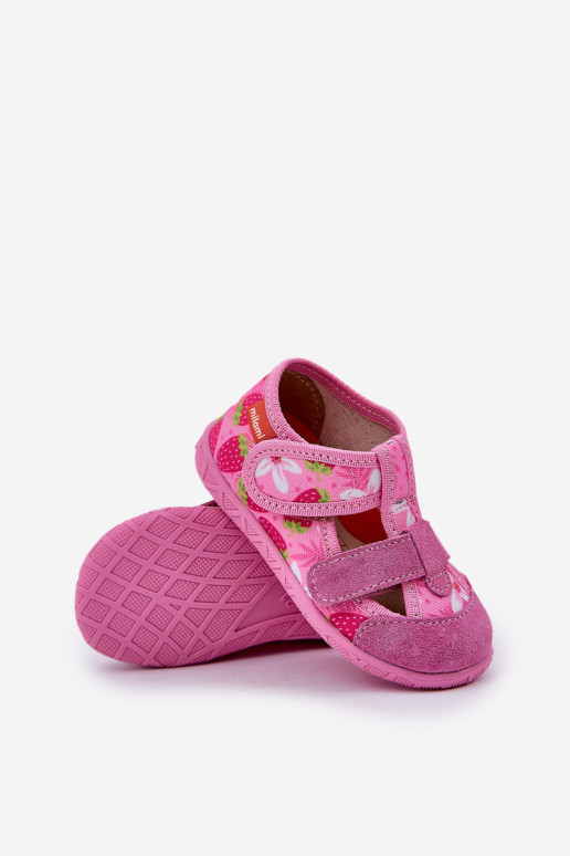 Milami Vaikiškos Velcro šlepetės Braškių Rožinė Reathiana