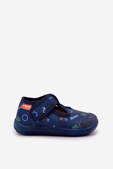 Milami vaikiškos šlepetės Elastinės Velcro Tamsiai mėlynos spalvos Ambette