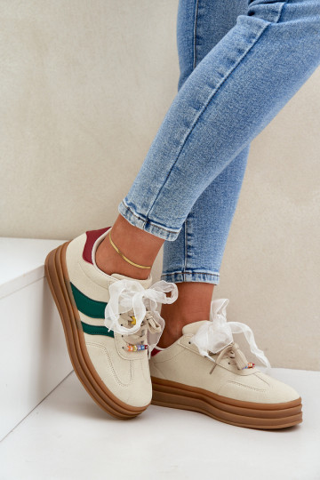 Moteriški sportbačiai su segtukais Smėlio spalvos Jariana