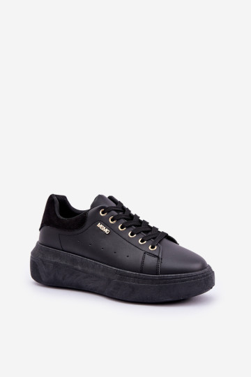 Moteriški sportbačiai ant platformos Eco Leather Black Lelandine