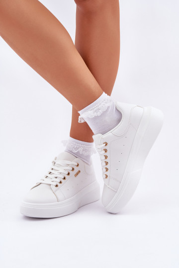 Moteriški sportbačiai ant platformos Eco Leather White Lelandine 2