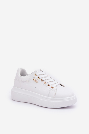 Moteriški sportbačiai ant platformos Eco Leather White Lelandine