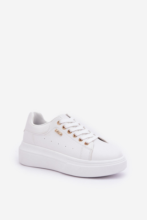 Moteriški sportbačiai ant platformos Eco Leather White Lelandine