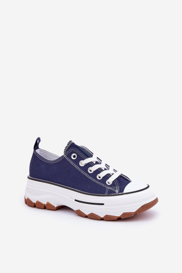 Žemi moteriški sportbačiai ant platformos Navy Blue Aradwin 2