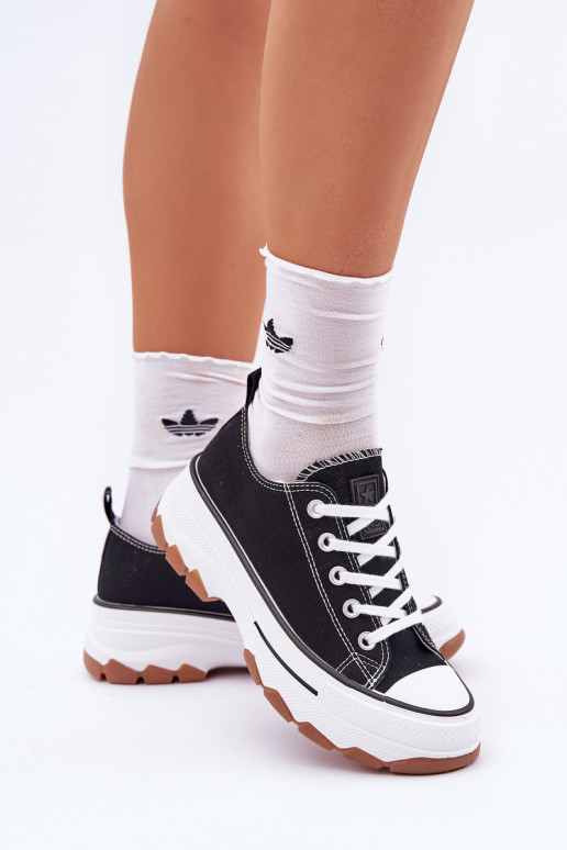 Žemi moteriški sportbačiai ant platformos Black Aradwin