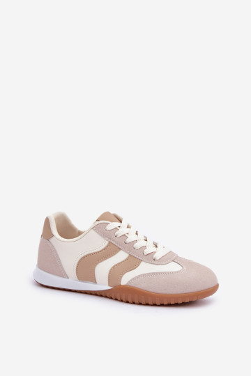 Klasikiniai moteriški sportbačiai iš Eco Leather Beige Maretina