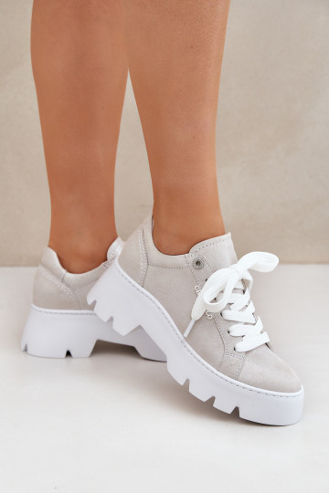 Sportiniai bateliai ant platformos CheBello 4632 Sidabras