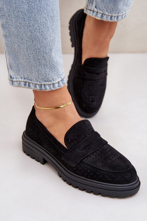 Ažūriniai plokšti mokasinai Black Inestelle
