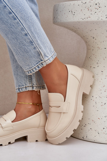 Moteriški mokasinai, pagaminti iš ekologiškos odos šviesiai smėlio spalvos Sendall