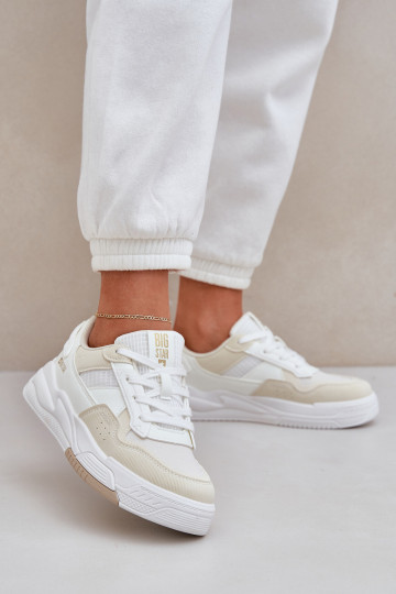 Big Star OO274A155 Platforminiai sportbačiai baltai smėlio spalvos