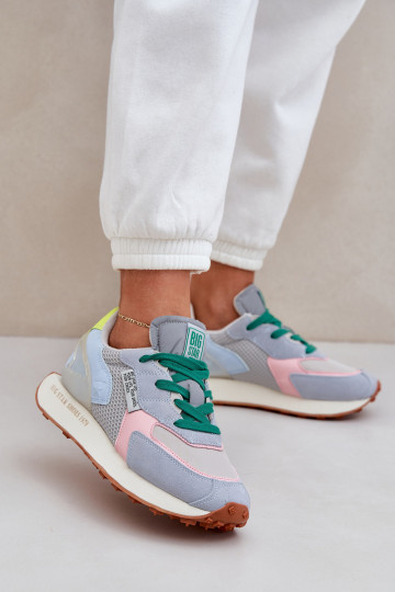 Moteriški sportbačiai ant platformos, atminties putų sistema Big Star NN274682 mėlyna 2