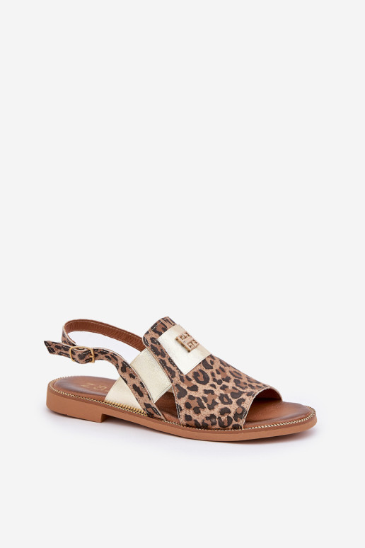 „Zazoo 40385“ moteriški leopardo odiniai sandalai, rudi