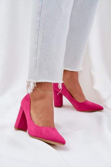 Moteriški pompos ant kulno Eco Suede Fuchsia Florena