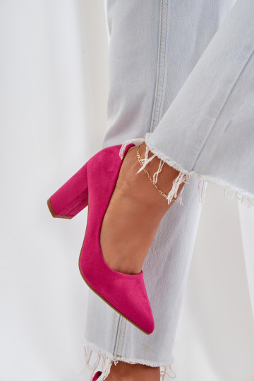 Moteriški pompos ant kulno Eco Suede Fuchsia Florena