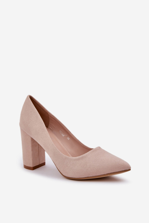 Moteriškos pompos ant kulno Eco Suede smėlio spalvos Florena