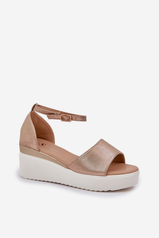 Lengvi platforminiai sandalai su Delicate Wedge Gold Gillifia