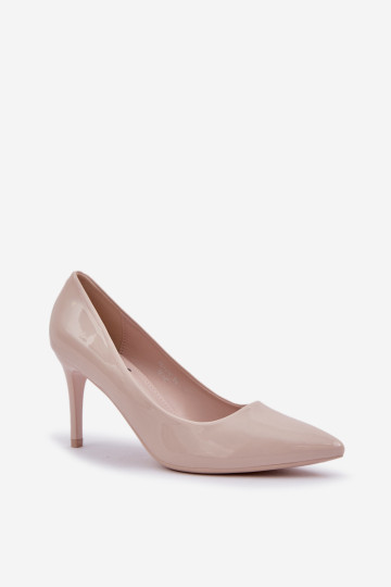 Lakinės odos smailūs kulnai smėlio spalvos Laniffia 2