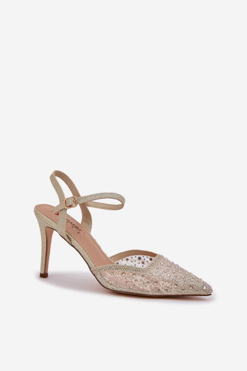 Dekoruoti atvirų pirštų siurbliai Gold Nanadra 2