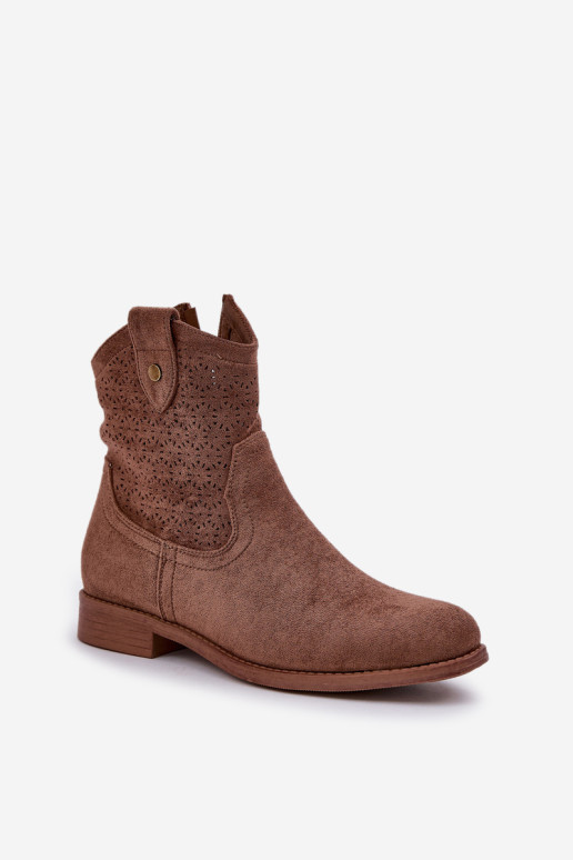 Ažūriniai plokščiapadžiai batai S.Barski HY51-063 Ruda