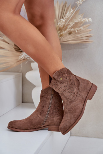 Ažūriniai plokščiapadžiai batai S.Barski HY51-063 Ruda