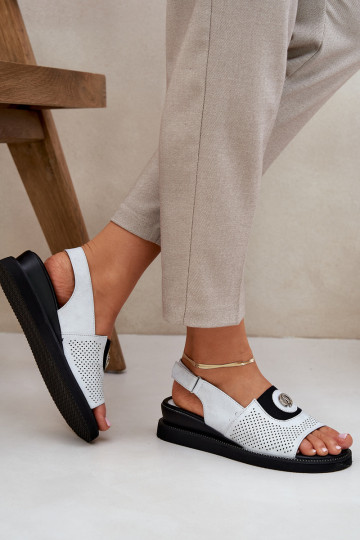 Moteriškos sidabrinės spalvos sandalai Isnnoria