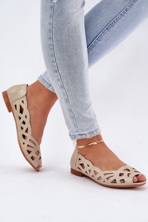 Open Toe Balerina Gold Calgis