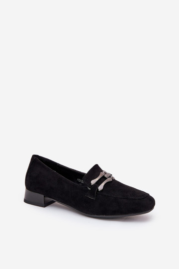 Batukai su puošmena ant švelnaus kulno Eco Suede Black Pillitha 2
