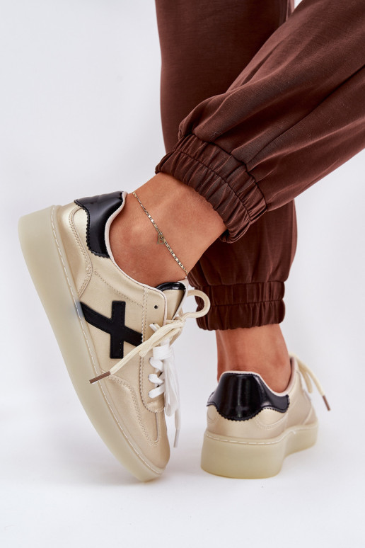 Žemi moteriški sportiniai bateliai Gold Zelevelis