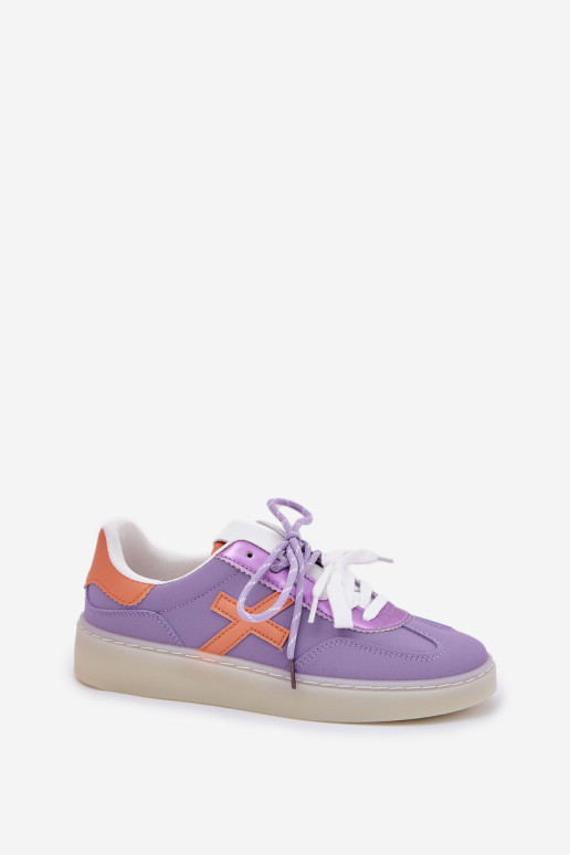 Žemi moteriški sportiniai bateliai Purple Zelevelis