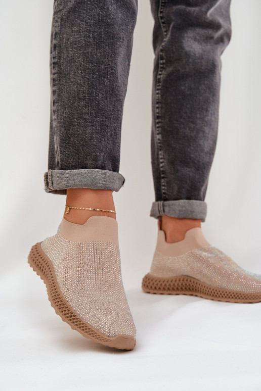 Moteriški sportiniai batai su D&A TW121 puošmena smėlio spalvos