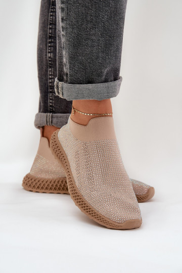 Moteriški sportiniai batai su D&A TW121 puošmena smėlio spalvos